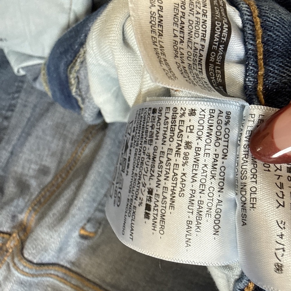 Levi's 505 Jeans Mens 36x30 Blue Whiskers Grunge Straight Leg Spandex Casual Dad - Picture 4 of 7